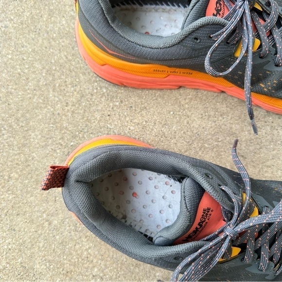 Hoka Challenger ATR 6 Sneaker Mens Size 9.5 Gray Orange - Picture 3 of 11